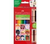 Kredki ołówkowe trójkątne 12 kolorów +3 kredki dwustronne odcienie skóry 511514 Faber- Castell