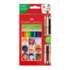 Kredki ołówkowe trójkątne 12 kolorów +3 kredki dwustronne odcienie skóry 511514 Faber- Castell