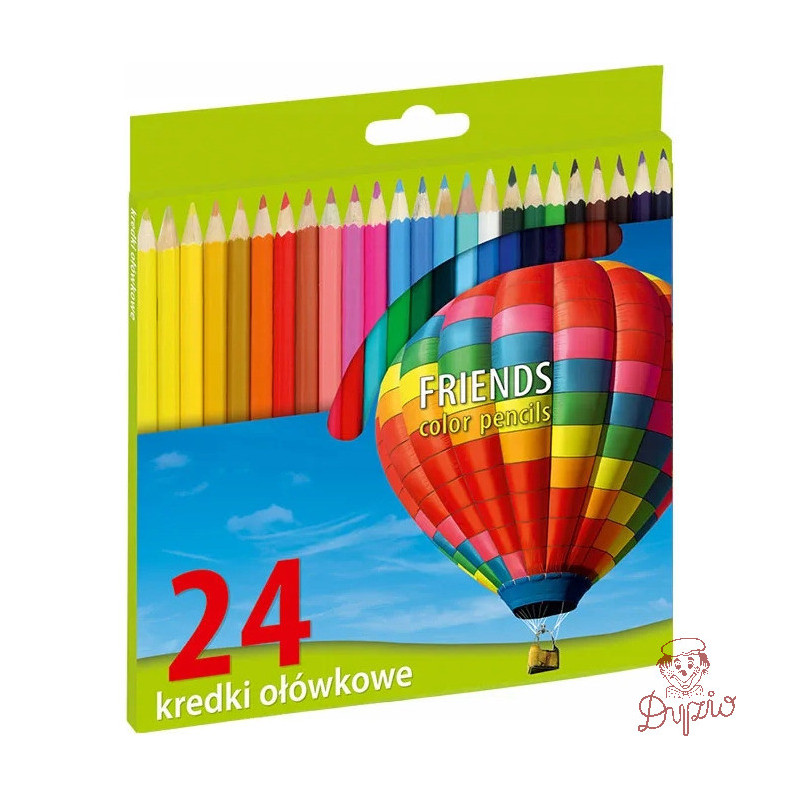 Kredki ołówkowe, sześciokątne 24 kolory ostrzone FRIENDSHIP/UNION 170-1377