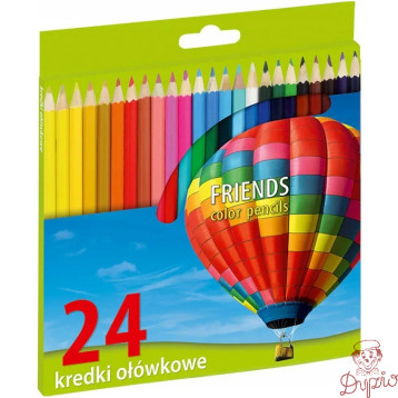 Kredki ołówkowe, sześciokątne 24 kolory ostrzone FRIENDSHIP/UNION 170-1377
