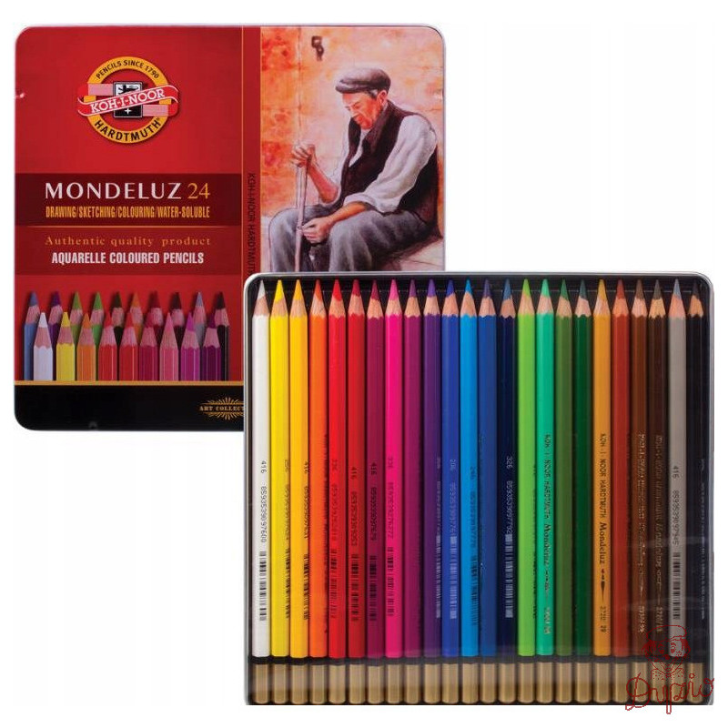 Kredki MONDELUZ 24 kol. opakowanie metalowe 3724 KOH-I-NOOR