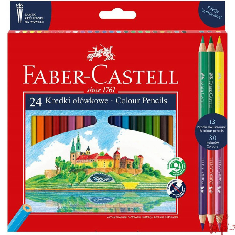 Kredki ołówkowe ZAMEK 24kolory + 3 kredki dwustronne edycja limitowana 201481 FABER-CASTELL