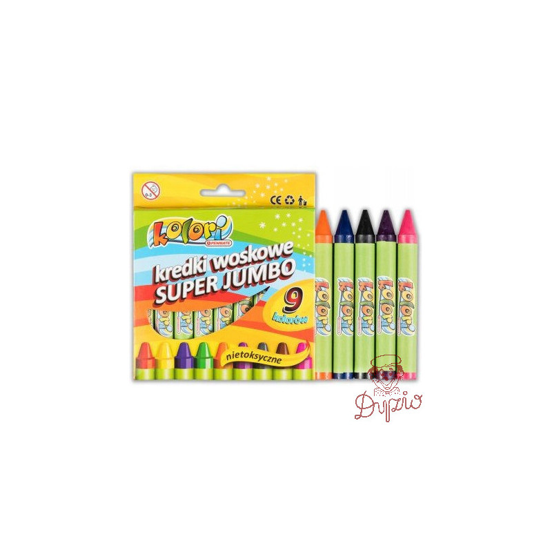 Kredki woskowe Super Jumbo 9kol. KOLORI TT7884