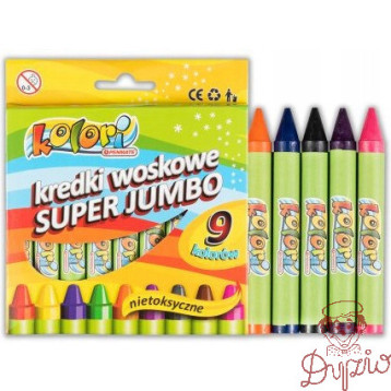 Kredki woskowe Super Jumbo 9kol. KOLORI TT7884