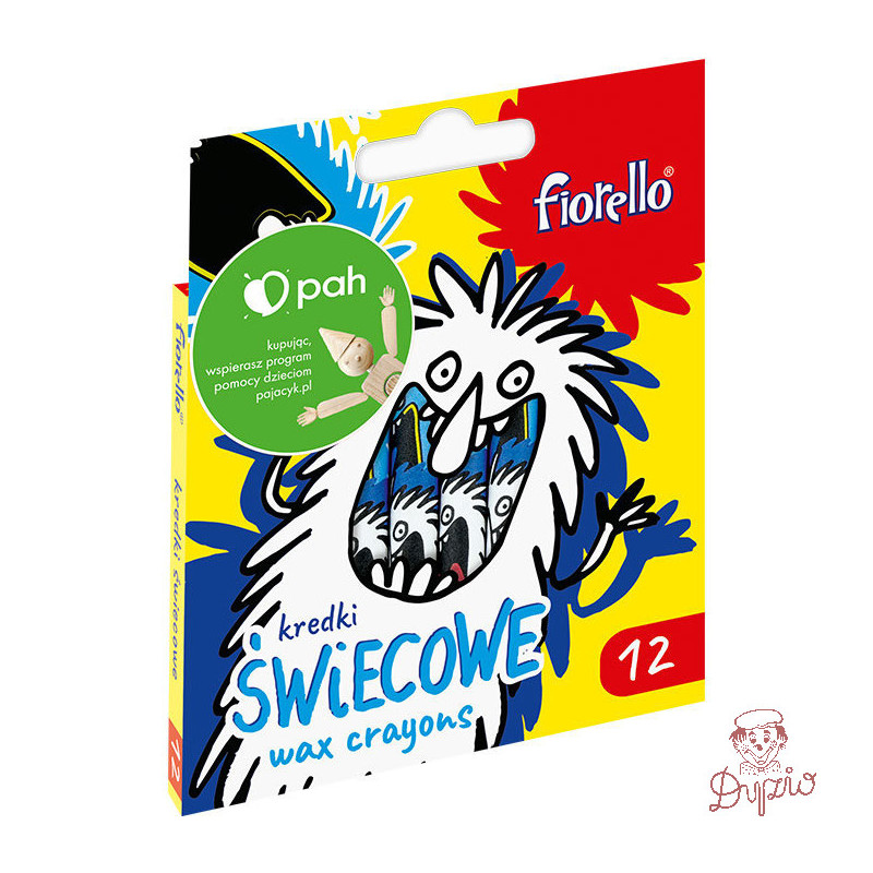 Kredki FIORELLO świecowe 12 kolorów EXTRA 170-2628