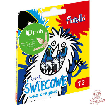 Kredki FIORELLO świecowe 12 kolorów EXTRA 170-2628