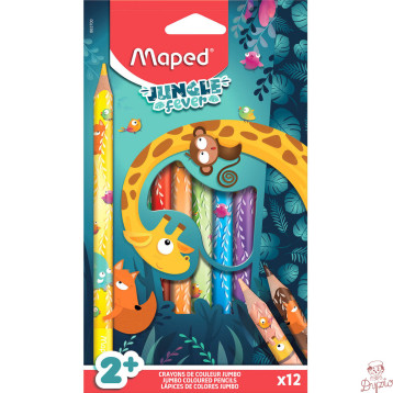Kredki trójkątne JUMBO JUNGLE FEVER 12 sztuk 863700 MAPED