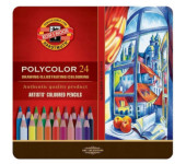 Kredki POLYCOLOR 24 kolory opakowanie metalowe 3824 KOH-I-NOOR
