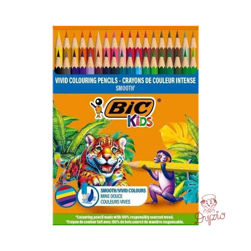 Kredki drewniane ECO SMOOTH 48 kolorów 303184 BIC