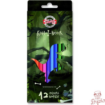Kredki 12 kolorów DINO 3592 KOH-I-NOOR