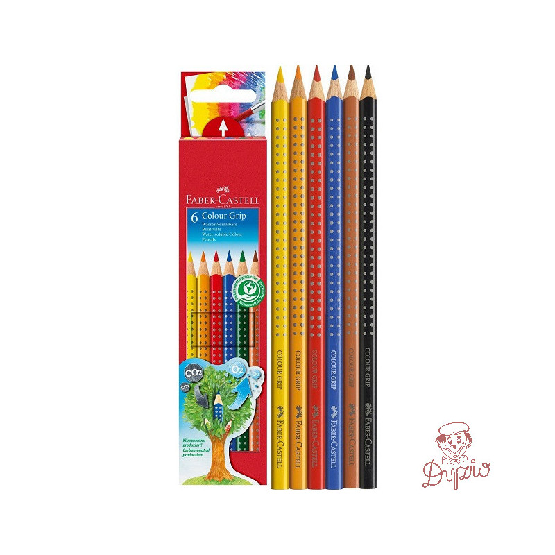 Kredki GRIP 2001 6 kolorów opak. kartonowe 112406 FABER-CASTELL