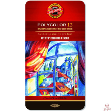 Kredki POLYCOLOR 12 kol. opakowanie metalowe 3822 KOH-I-NOOR