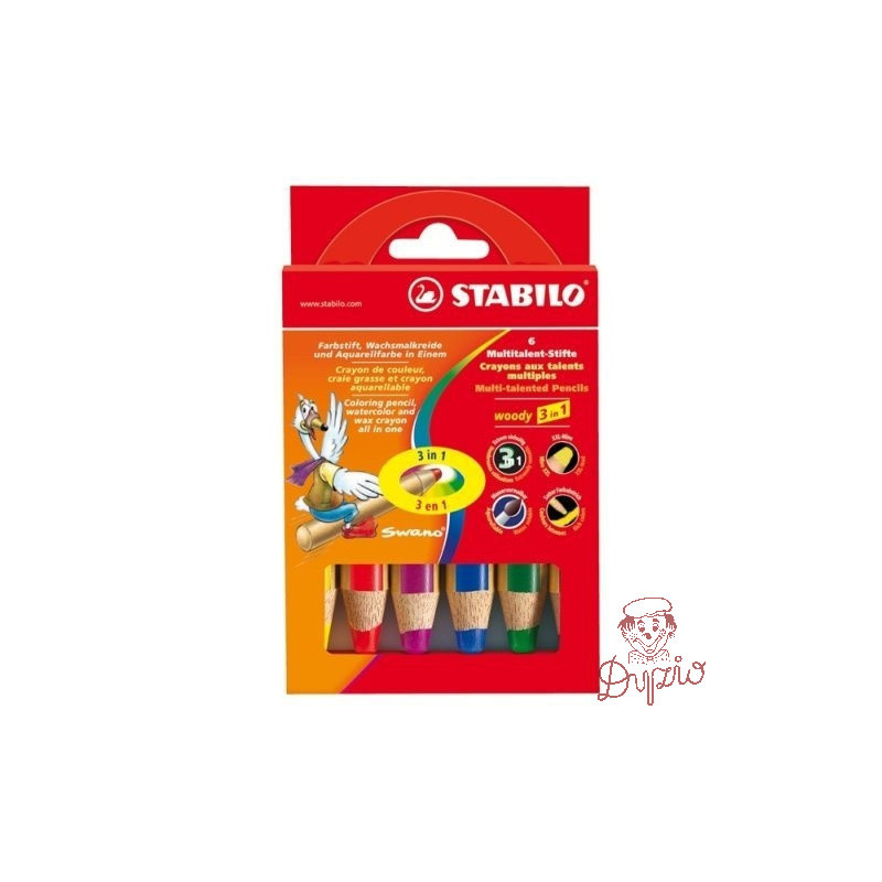 Kredki STABILO WOODY 8806 3in1 6kol.
