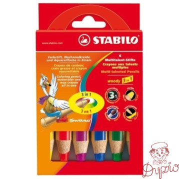 Kredki STABILO WOODY 8806 3in1 6kol.