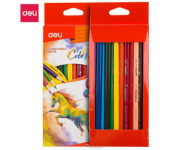 Kredki ołówkowe trójkątne COLORUN 12 kolorów EC00300 DELI
