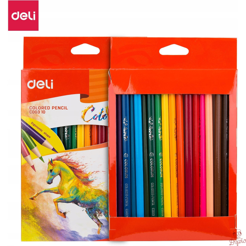 Kredki ołówkowe trójkątne COLORUN 18 kolorów EC00310 DELI
