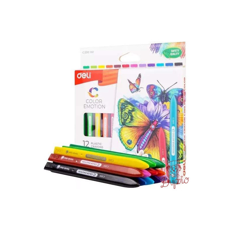 Kredki plastikowe trójkątne COLOR EMOTION 12 kolorów EC20000 DELI
