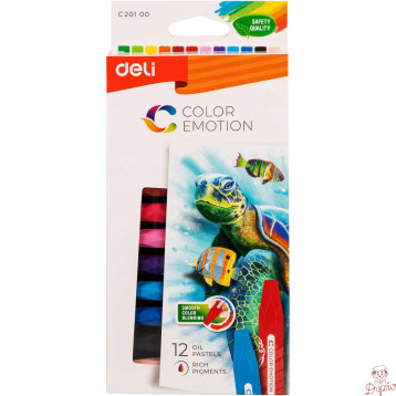 Pastele olejne COLOR EMOTION 12 kolorów EC20100 DELI