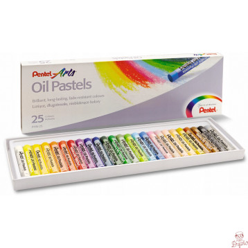 Kredki pastele olejne PENTEL 25kolorów PHN25