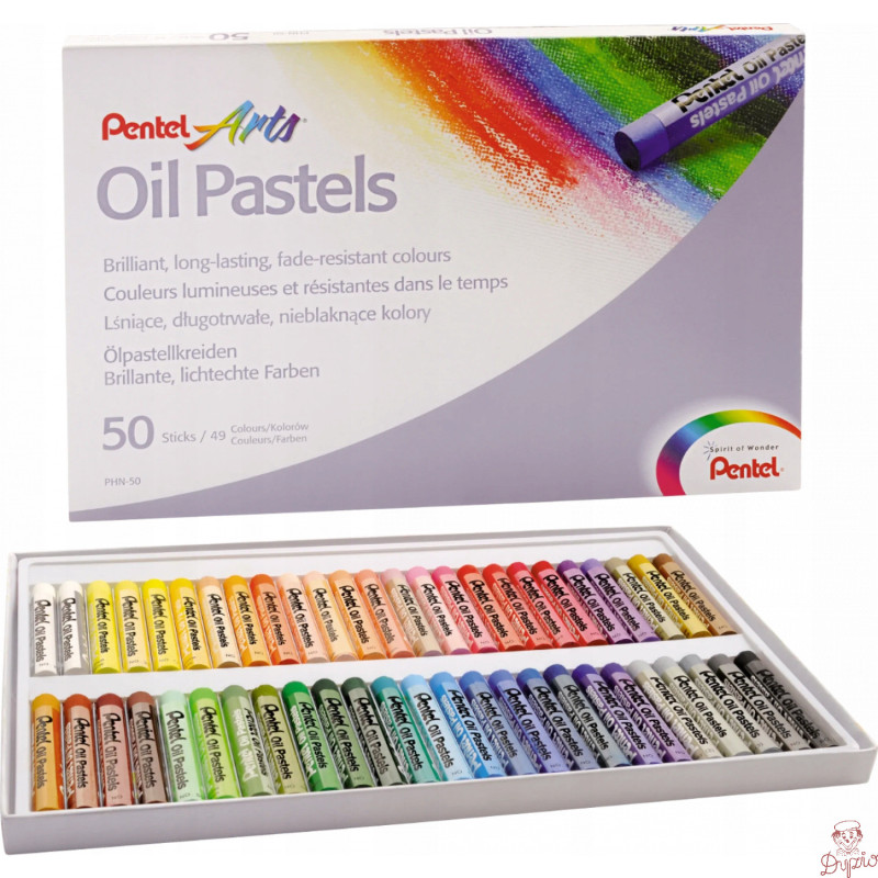 Kredki pastele olejne PENTEL 50kolorów PHN50