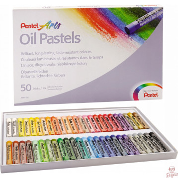 Kredki pastele olejne PENTEL 50kolorów PHN50