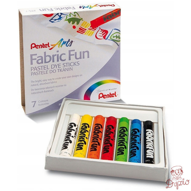 Kredki pastele do tkanin PENTEL 7kolorów PTS7