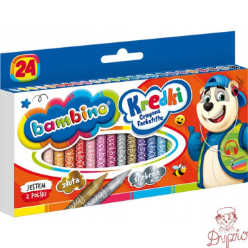 Kredki dla dzieci z glinki kaolinowej Zestaw 24 kredek BAMBINO St.Majewski