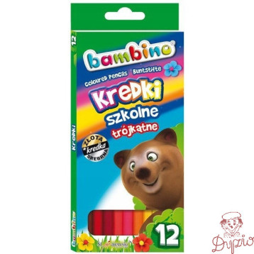 Kredki ołówkowe trójkątne Zestaw 12 kredek BAMBINO St.Majewski