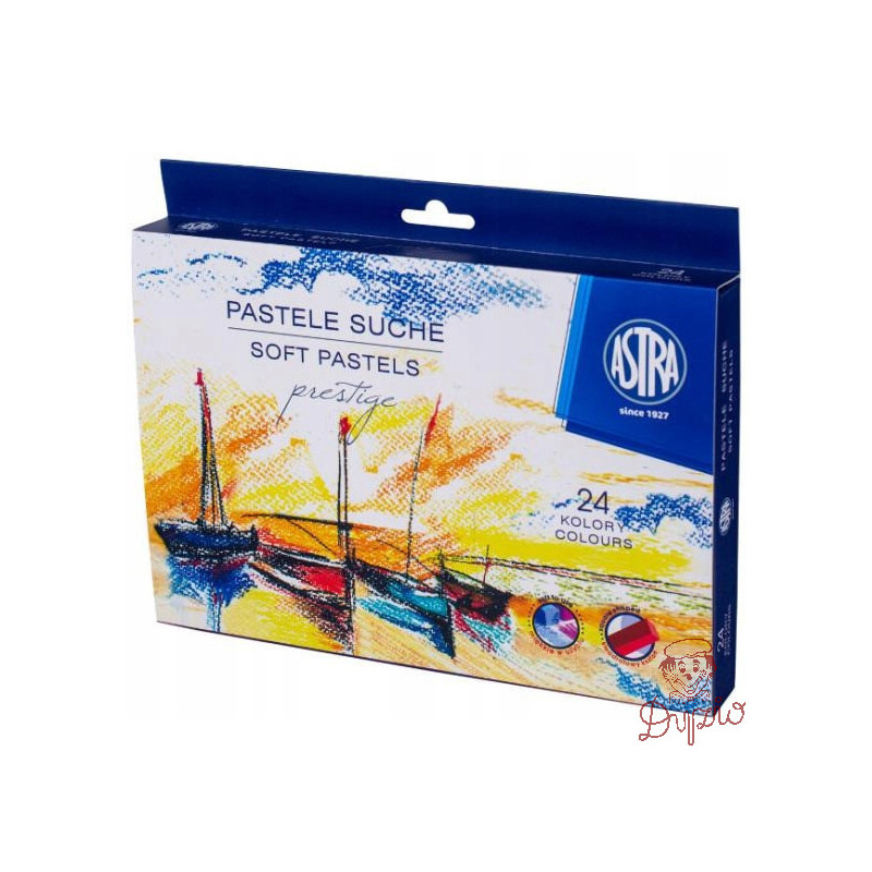 Pastele suche zestaw 24 kolory PRESTIGE kwadratowe 323120002 ASTRA