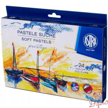 Pastele suche zestaw 24 kolory PRESTIGE kwadratowe 323120002 ASTRA