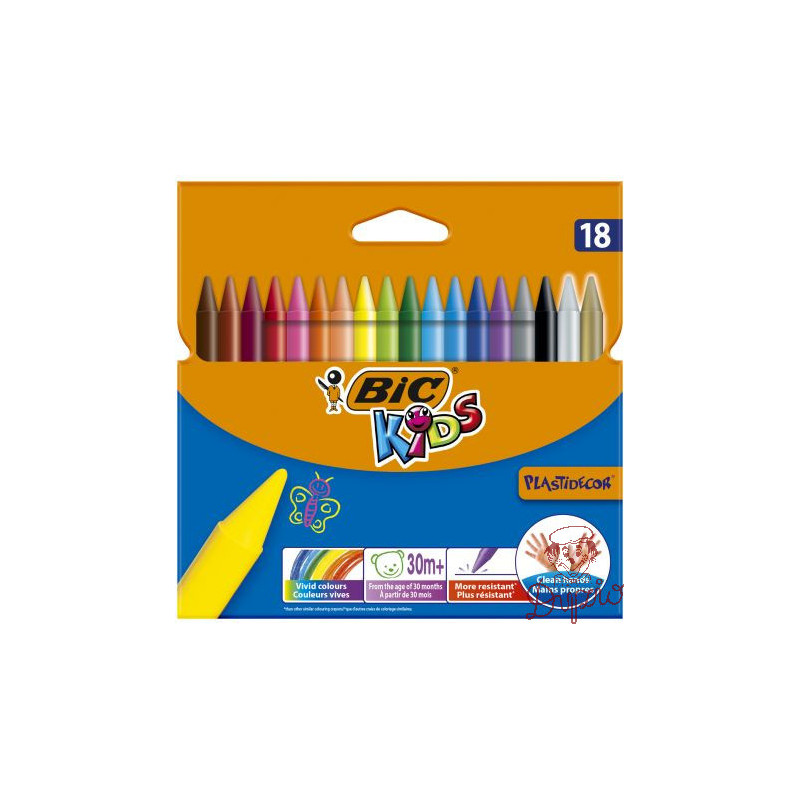 Kredki świecowe 18kol. Plastidecor 829771 BIC