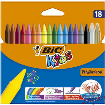 Kredki świecowe 18kol. Plastidecor 829771 BIC