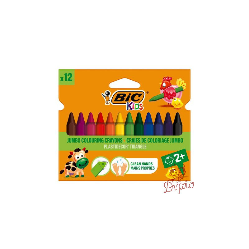 Kredki świecowe 12kol. Plastidecor Triangle 8297733 BIC