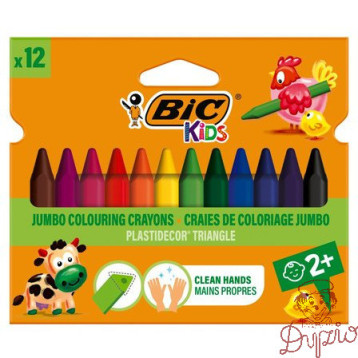 Kredki świecowe 12kol. Plastidecor Triangle 8297733 BIC