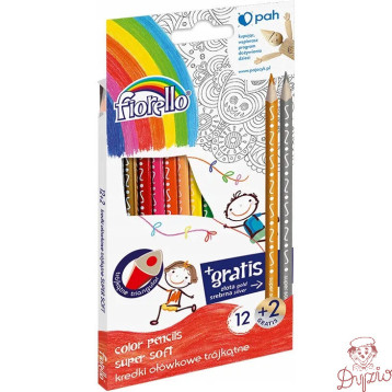 Kredki FIORELLO Super soft 12 kolorów trójkątna 170-2150