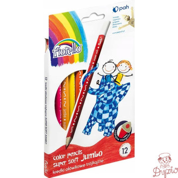 Kredki FIORELLO JUMBO Super soft 12 kolorów trójkątna JUMBO 170-2218