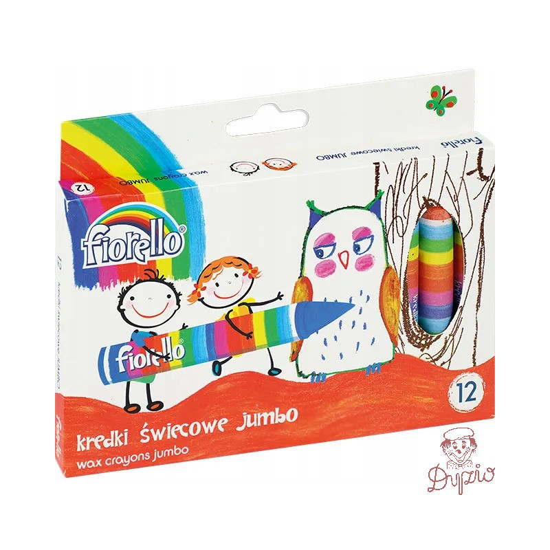 Kredki FIORELLO świecowe 12 kolorów JUMBO kolor 170-1384