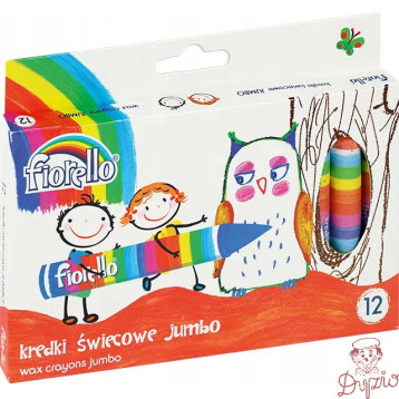 Kredki FIORELLO świecowe 12 kolorów JUMBO kolor 170-1384