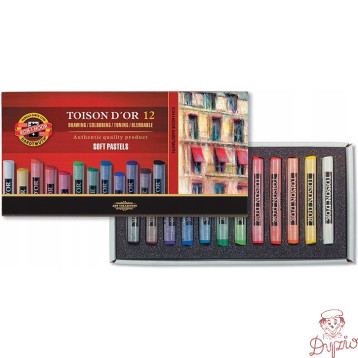 Kredki pastele suche 12 kolorów TOISON DOR 8512N KOH-I-NOOR
