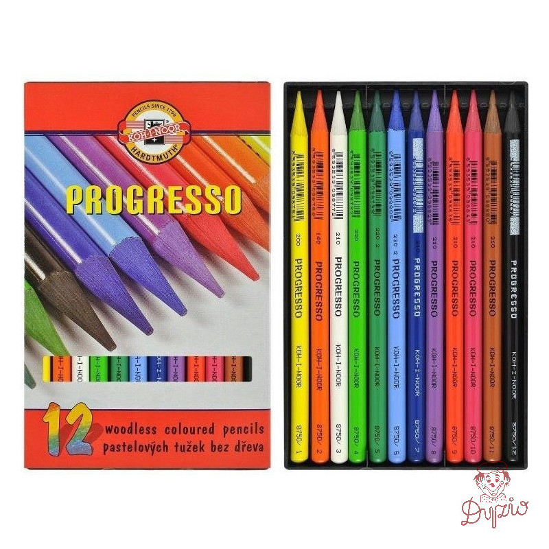 Kredki PROGRESSO 12 kolorów 8756 KOH-I-NOOR