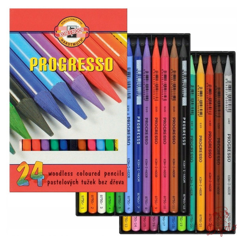Kredki bezdrzewne PROGRESSO 24 kolory 8758 KOH-I-NOOR