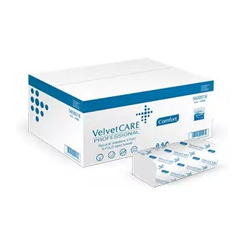 Ręcznik biały AFH VELVET ZZ V-FOLD 3000 składek 2warstwy 23x25cm celuloza 5600016/5600041/5600044