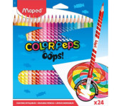 Kredki trójkątne ścieralne z gumką 24 kolory OOPS 832824 COLORPEPS MAPED
