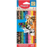 Kredki Colorpeps animals trójkątne 12 szt pud. z zaw. 832212 MAPED