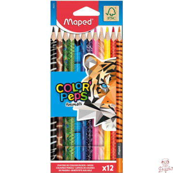 Kredki Colorpeps animals trójkątne 12 szt pud. z zaw. 832212 MAPED