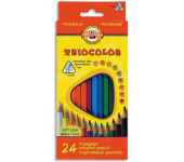 Kredki szkolne TRICOLOR TYGRYS 7mm 24 kolory 3134 KOH-I-NOOR