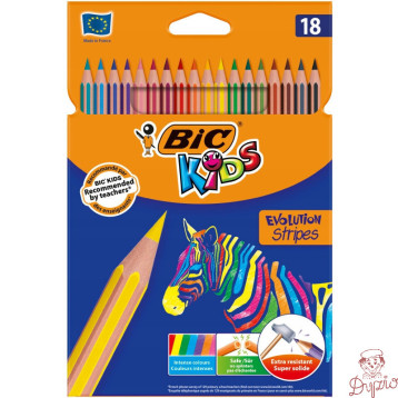Kredki Eco Evolution 18kolorów STRIPES 9505241 BIC