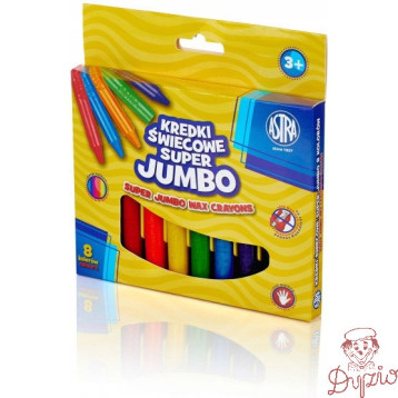 Kredki świecowe szkolne Super JUMBO grube okrągłe 8 kolorów 316118002 ASTRA