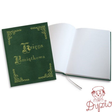 Księga Pamiątkowa złocona zielona 255x320mm 100kartek 319-037 WARTA