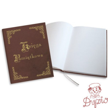 Księga Pamiątkowa złocona brązowa 255x320mm 100kartek 319-034 WARTA